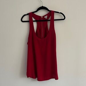 Guess Vibrant Red Tank Top with Zipper